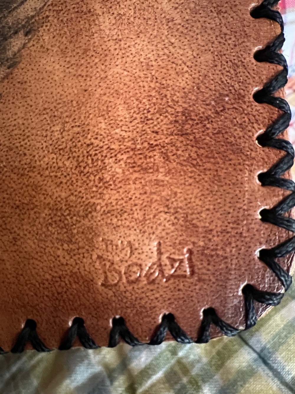 By Bodzi Handcrafted Brown Leather Clutch Wallet Owl Skull Rose - Picture 2 of 10